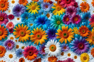Fototapeta na wymiar Rainbow flower. Colored daisy 