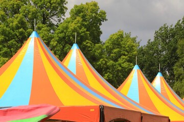 Carnival tents from the traveling circus 