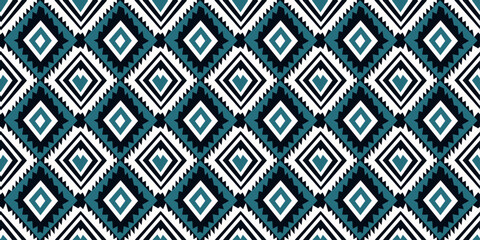 Azure jagged rhombuses. Alternating two kinds of rhombuses, great stylish pattern. Design for textile, pillows, clothing, background, wrapping, notebooks.