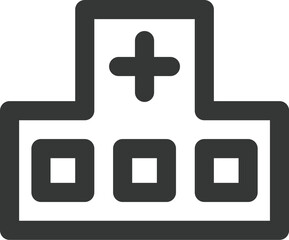 Obraz premium 医療関連の線画単品アイコン 病院