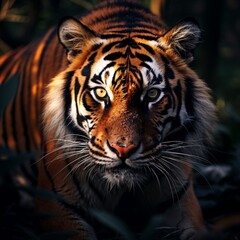 tiger standing to attack illustration