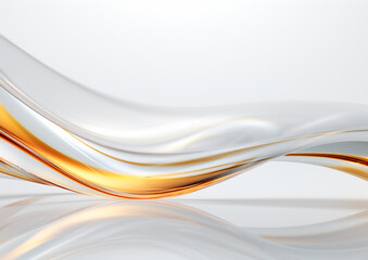 Naklejka premium 高級感のあるエレガントな白色と金色の抽象的なウェーブ背景