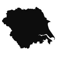 Fototapeta premium outline map of Yorkshire and the Humber is a region of England, with borders