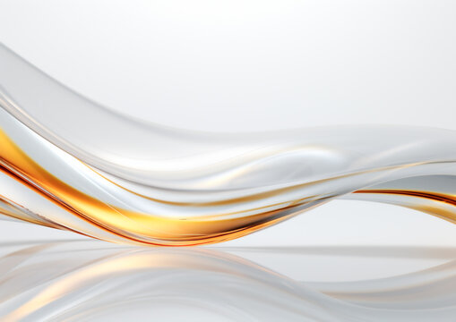 高級感のあるエレガントな白色と金色の抽象的なウェーブ背景 © azure