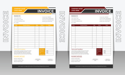 Modern Clean and creative business Invoice design template, Bill form business invoice accounting.