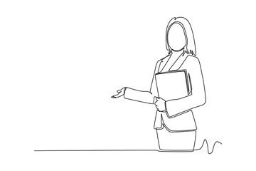 Continuous one line drawing of happy people group, welcoming and applauding concept. Doodle vector illustration in simple linear style. 