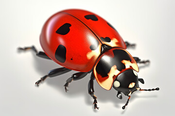 Ladybug Insect On White Background, Generative Ai