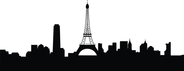 Paris france city skyline silhouette