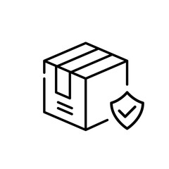 Delivery package insurance. Protected shipment. Pixel perfect, editable stroke icon