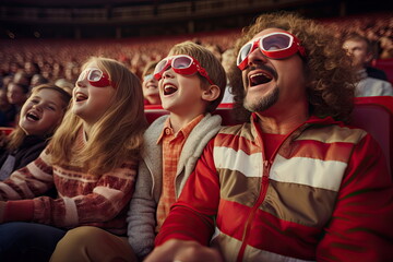 Obraz premium Parents in the stands and on the sidelines cheering for their children