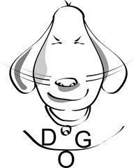 The dog head line is used in the logo design.