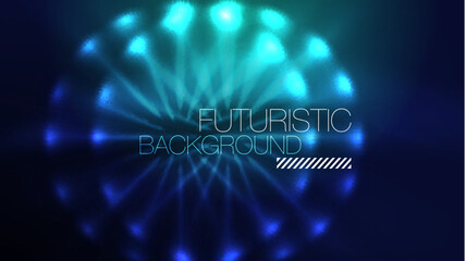 Circles with bright neon shiny light effects, abstract background wallpaper design