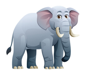Elephant cartoon character illustration isolated on white background
