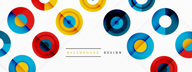 Abstract background with circle symmetric grid composition. Circle pattern creating sense of movement. Grid adds structure and balance to the composition, with equal spacing between each circle