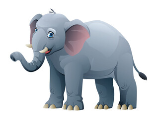 Elephant cartoon illustration isolated on white background