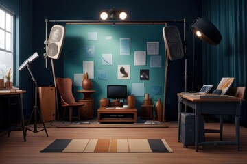 Interior of a room with furniture. 3d rendering mock up