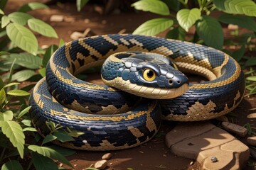 Obraz premium Close-up of a royal python (Reticulated snake) 