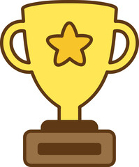 School gold star cup cartoon student concept isolated vector illustration