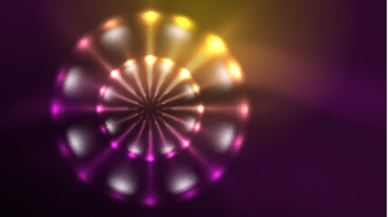 Circles with bright neon shiny light effects, abstract background wallpaper design