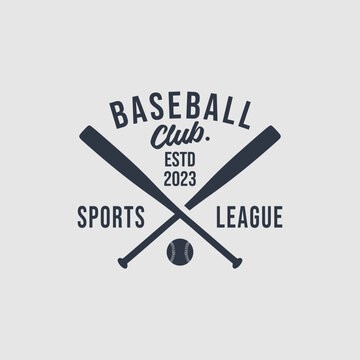 vintage logo baseball vector template illustration