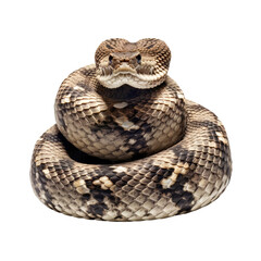 Fototapeta premium A large brown and white snake. isolated on white. Transparent PNG. Generative AI
