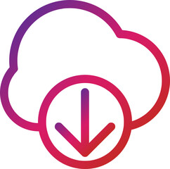 modern outline gradient cloud icon