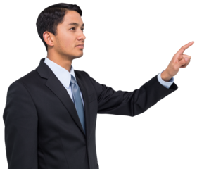 Digital png photo of biracial man on transparent background