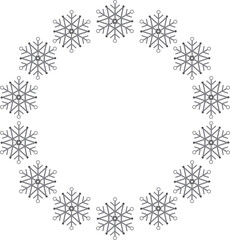 Digital png illustration of symbols of snowflakes on transparent background