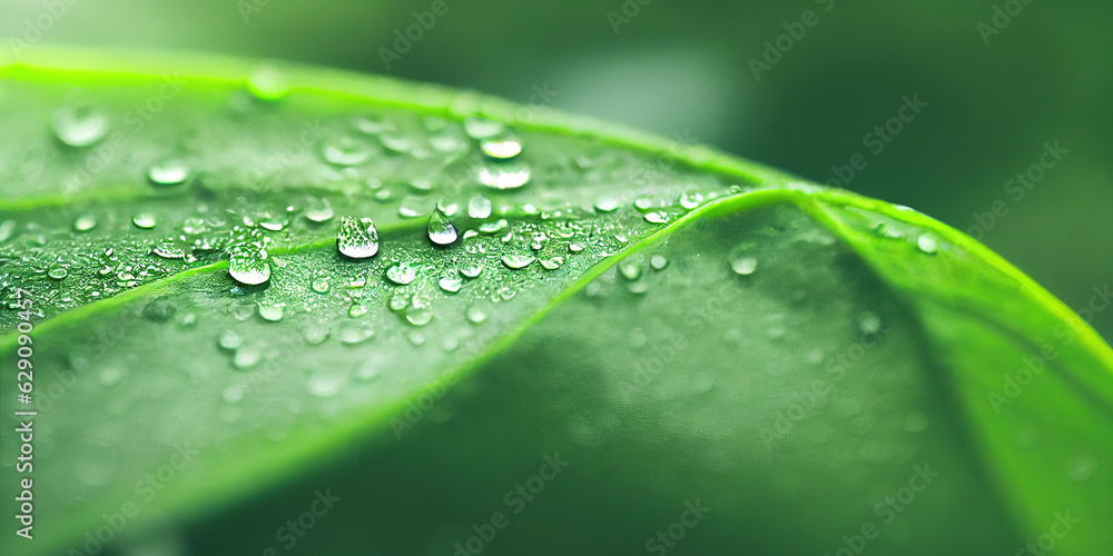 Poster green leaf background close up view. nature foliage abstract of leave texture for showing concept of
