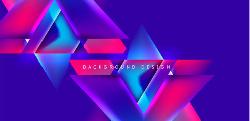 Futuristic triangle vector abstract background with colorful fluid gradients