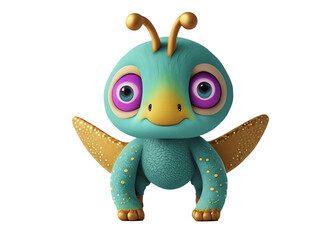 3d cute baby animal monster  clipart png 