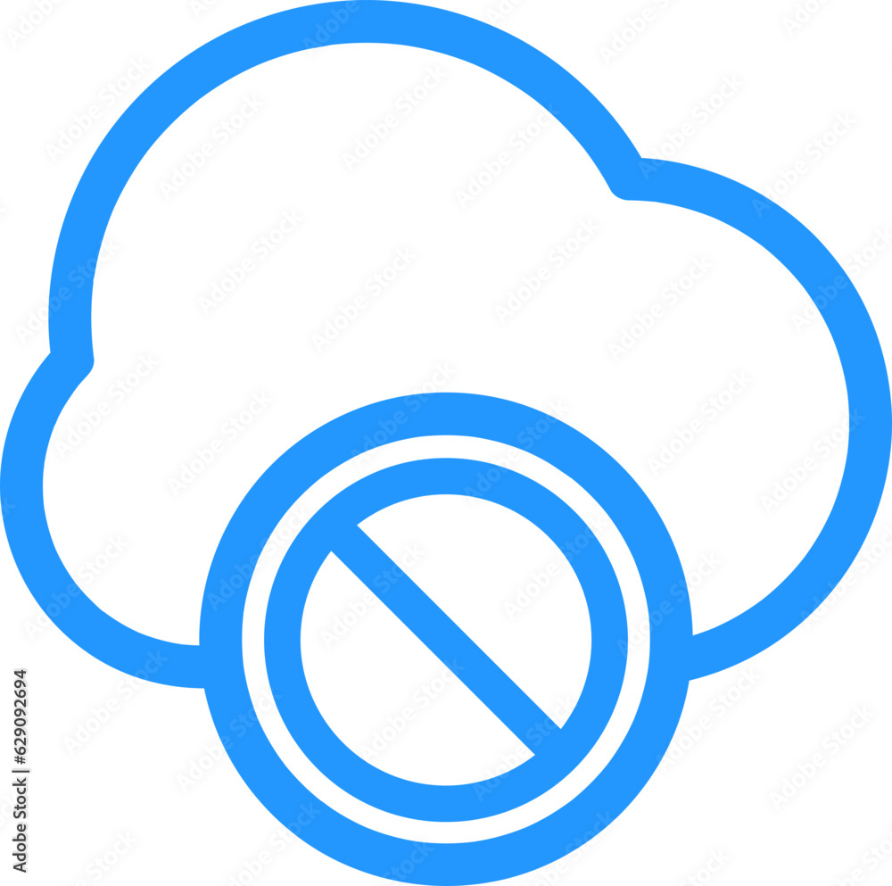 Poster outline style cloud database icon