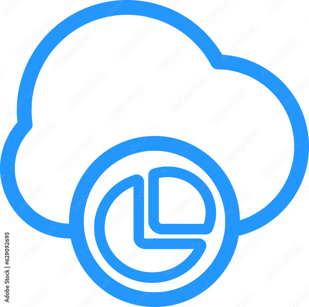 Poster outline style cloud database icon