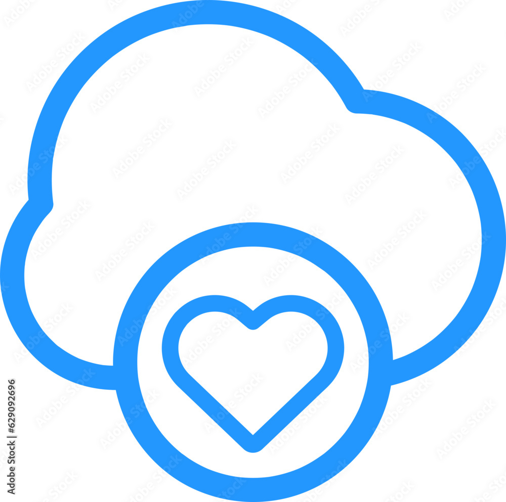 Poster outline style cloud database icon