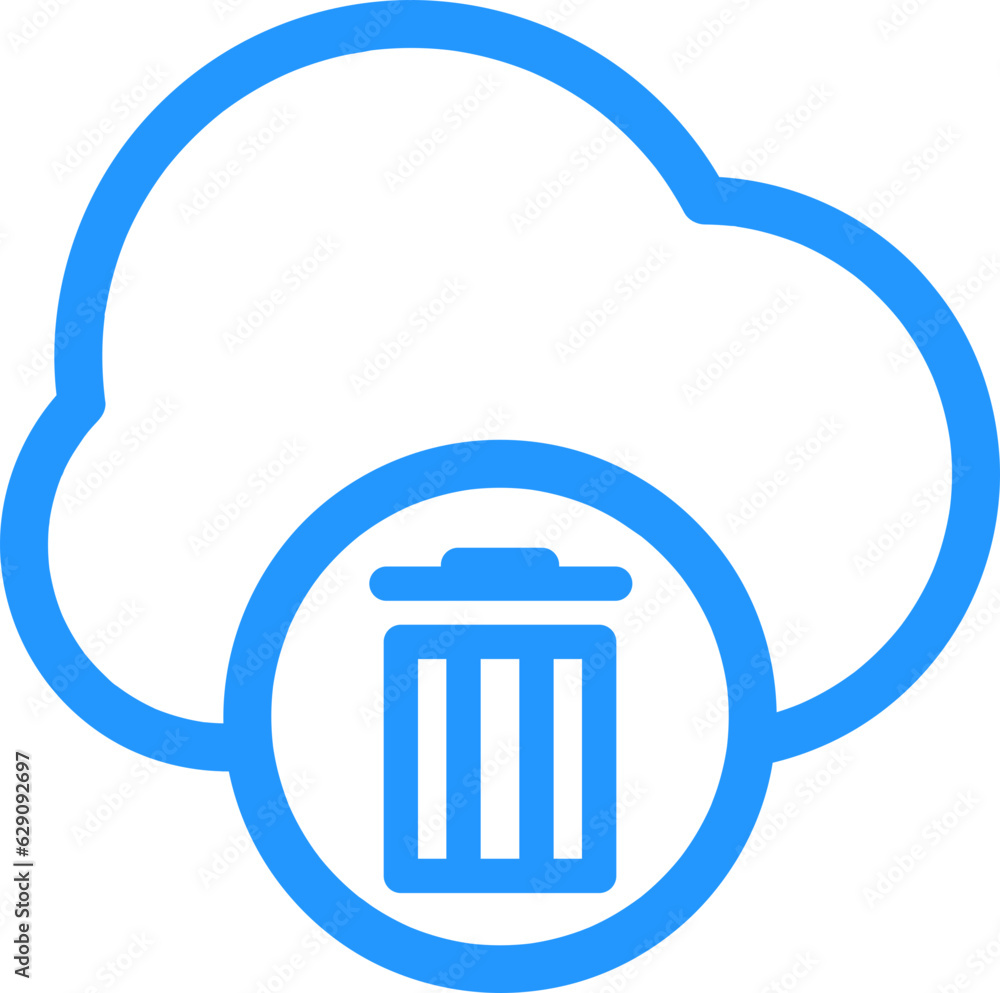 Poster outline style cloud database icon