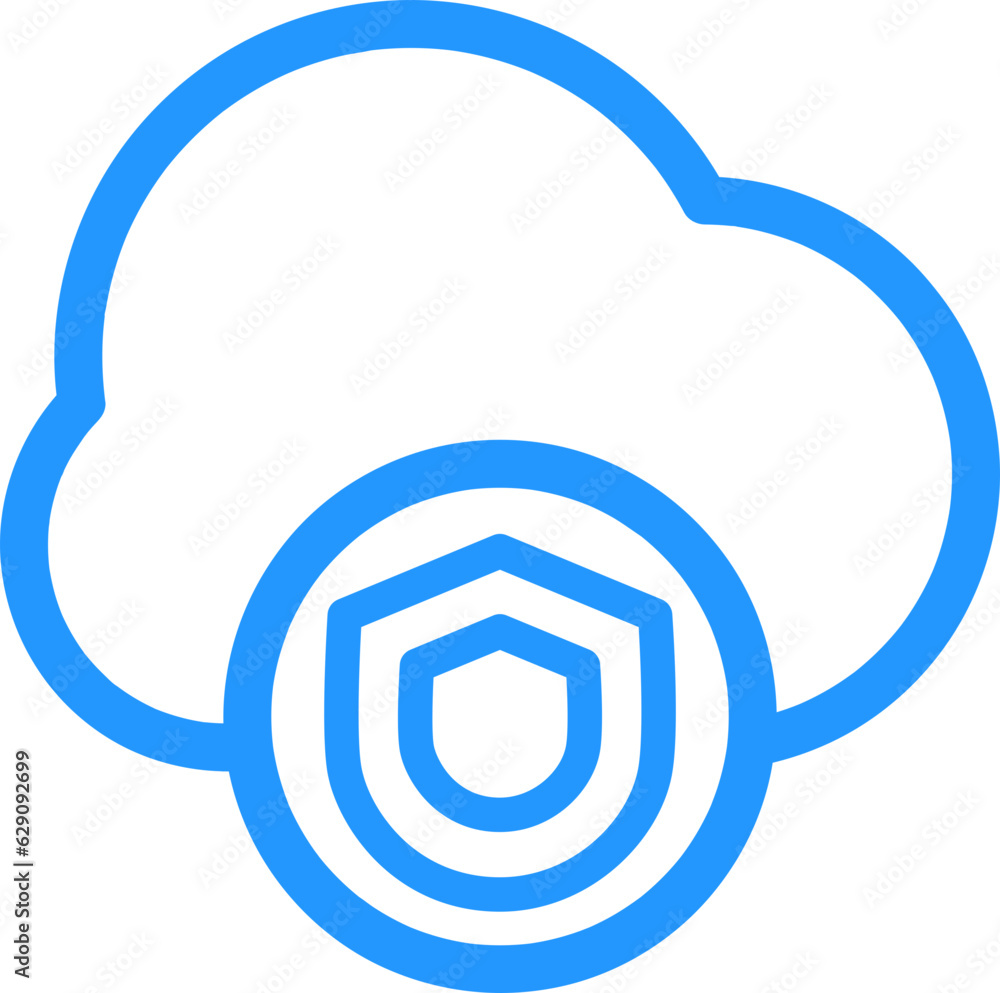 Poster outline style cloud database icon