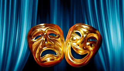 theatrical masks of comedy and tragedy