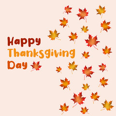 Fototapeta na wymiar Autumn happy thanksgiving greeting card illustration