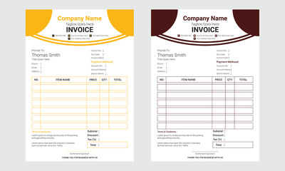 Creative And Modern Professional Multiple Business Invoice Design For Print
