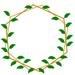 beautiful botanical frame. combinated of circle, leaves, and flower. suitable for wedding invitation, cards, logo design, posters template, birthday invitation. Elegant minimal style vector isolated.