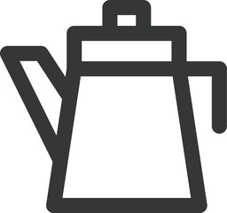 日用品の線画単品アイコン　ポット