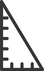 文房具の線画単品アイコン　三角定規