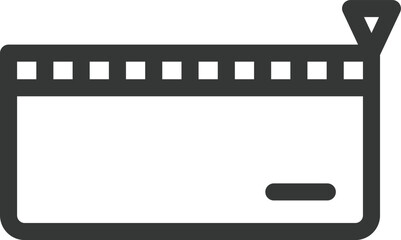 文房具の線画単品アイコン　筆箱