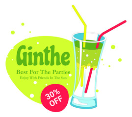 Ginthe cocktail with alcohol, alcoholic beverages