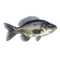Fototapeta premium A fish that is swimming in the water. Isolated on white. Transparent PNG. Generative AI