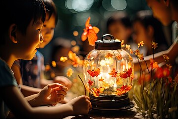 Lantern Parade During Mid-Autumn Festival