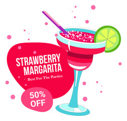 Strawberry margarita classic cocktail on sale