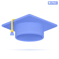 Graduation cap with tassel icon symbols. College cap, education degree ceremony concept. 3D vector isolated illustration design. Cartoon pastel Minimal style. You can used for design ux, ui, print ad.