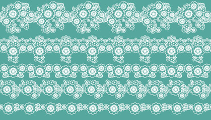 アネモネの花のレース線背景緑