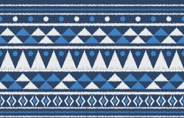 Ethnic abstract ikat art. Aztec ornament print. geometric ethnic pattern seamless  color oriental.  Design for background ,curtain, carpet, wallpaper, clothing, wrapping, Batik, vector illustration.